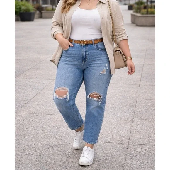 American Eagle Curvy Mom Jeans Strigid (size 16) - Picture 1 of 10